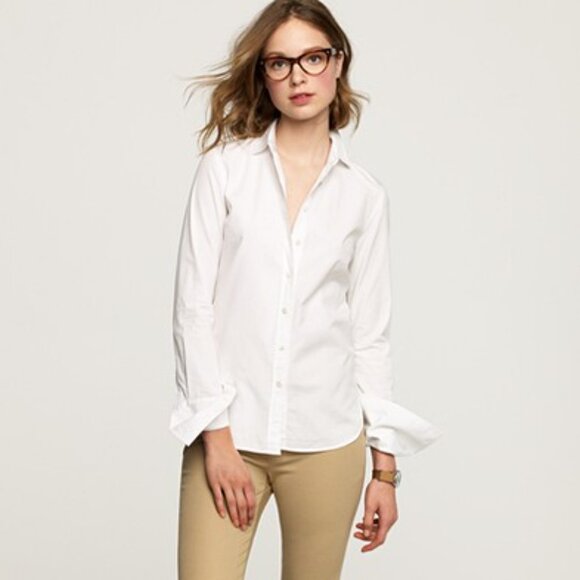 New J Crew X Thomas Mason Women's Button Down Boy Shirt Top White Size 00 NWOT - Picture 1 of 10
